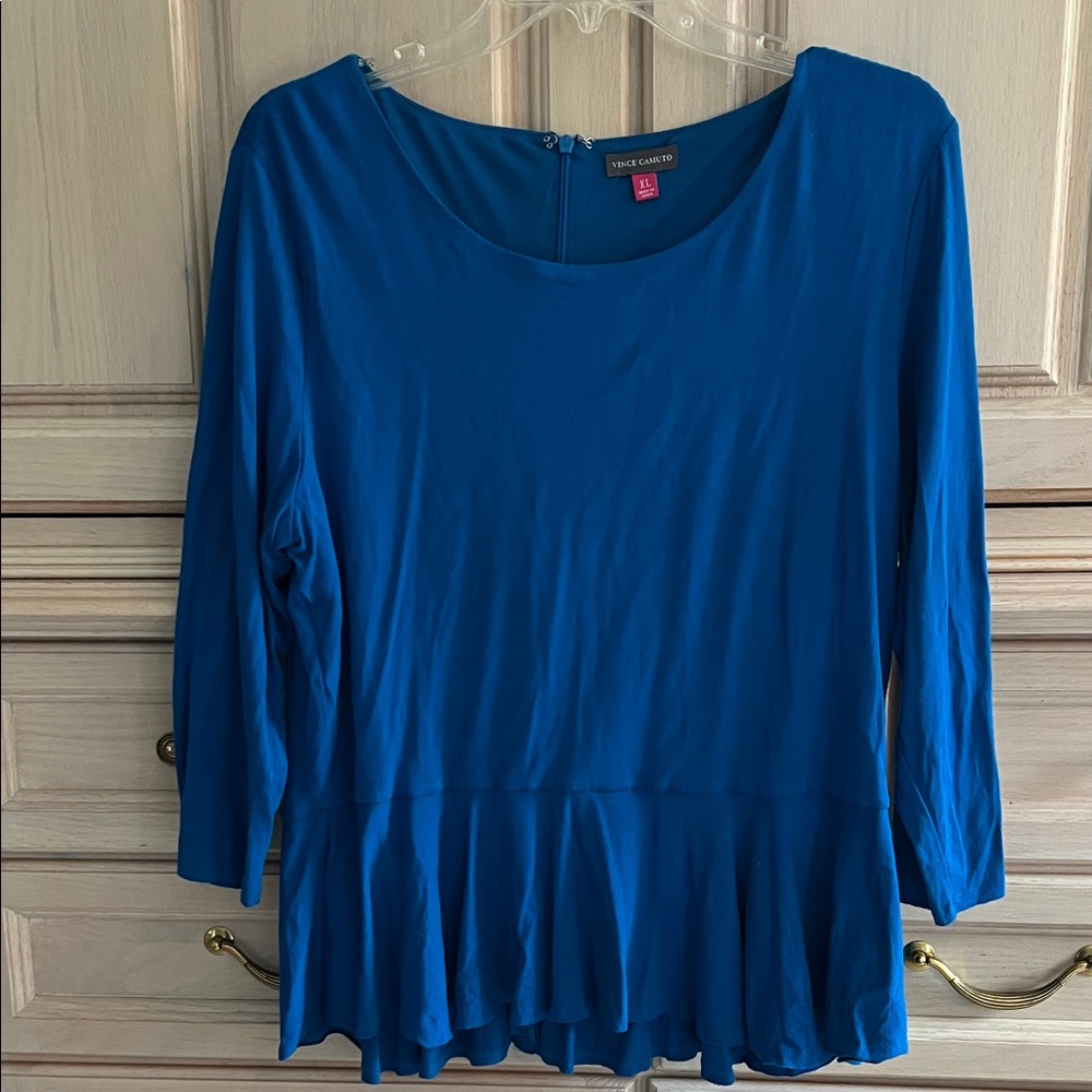 Vince Camuto Vibrant Blue Peplum Blouse